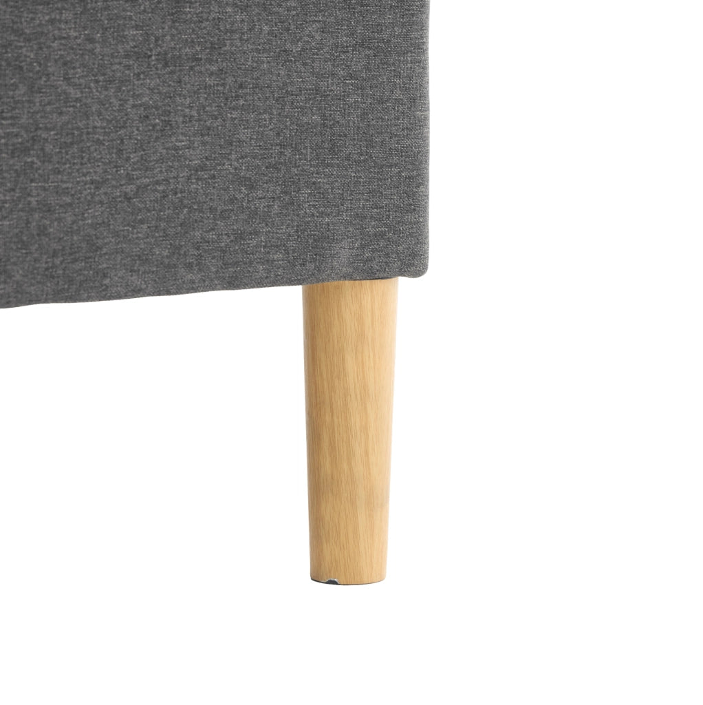 Divano angolare a L con contenitore e chaise longue reversibile, grigio