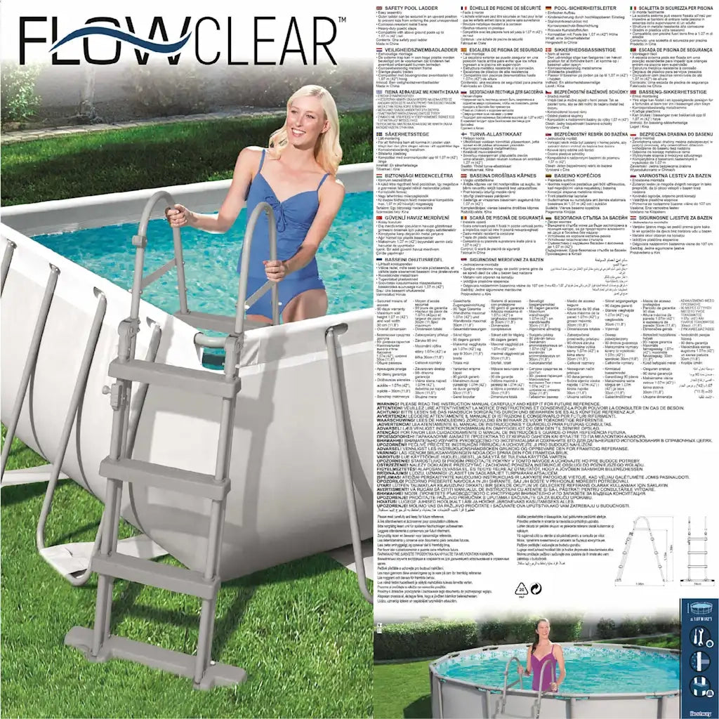 Bestway Scaletta per Piscina Flowclear a 4 Gradini 107 cm 3202669