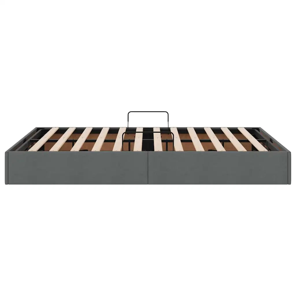 Letto con Contenitore Grigio Scuro 135 x 190 cm Tessuto 3370047