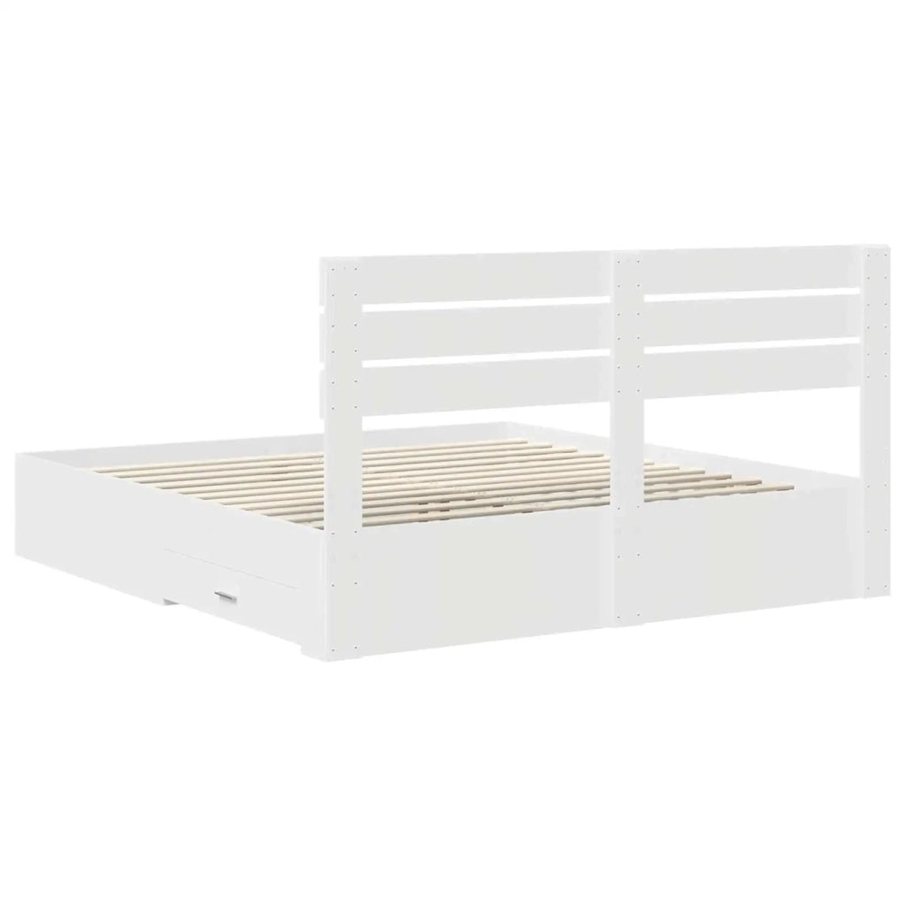 Struttura del letto con cassetto con testiera Legno multistrato 3411614