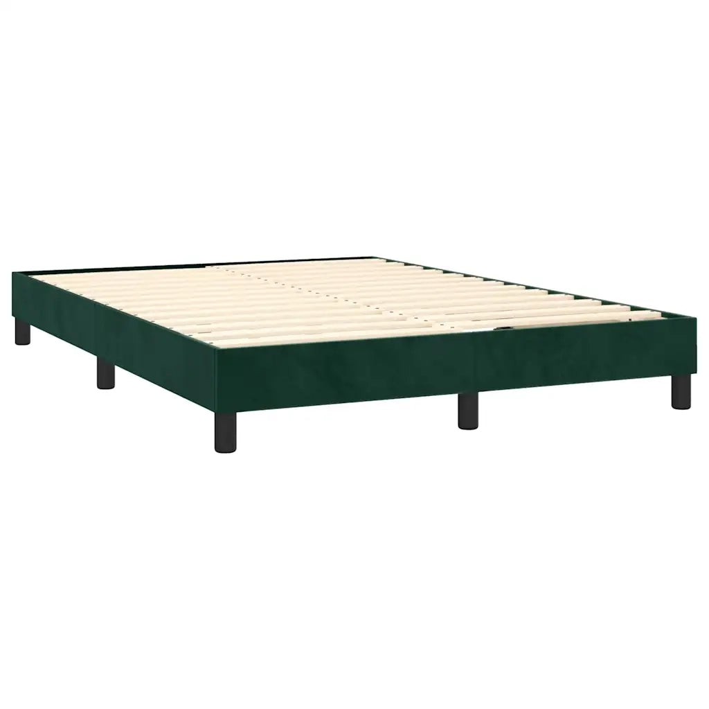 Giroletto a Molle con Materasso Verde Scuro 140x200 cm Velluto 3131024