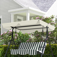 Tetto di Ricambio per Dondolo 3 Posti 210x145 cm Impermeabile in Tessuto Oxford Bianco Crema