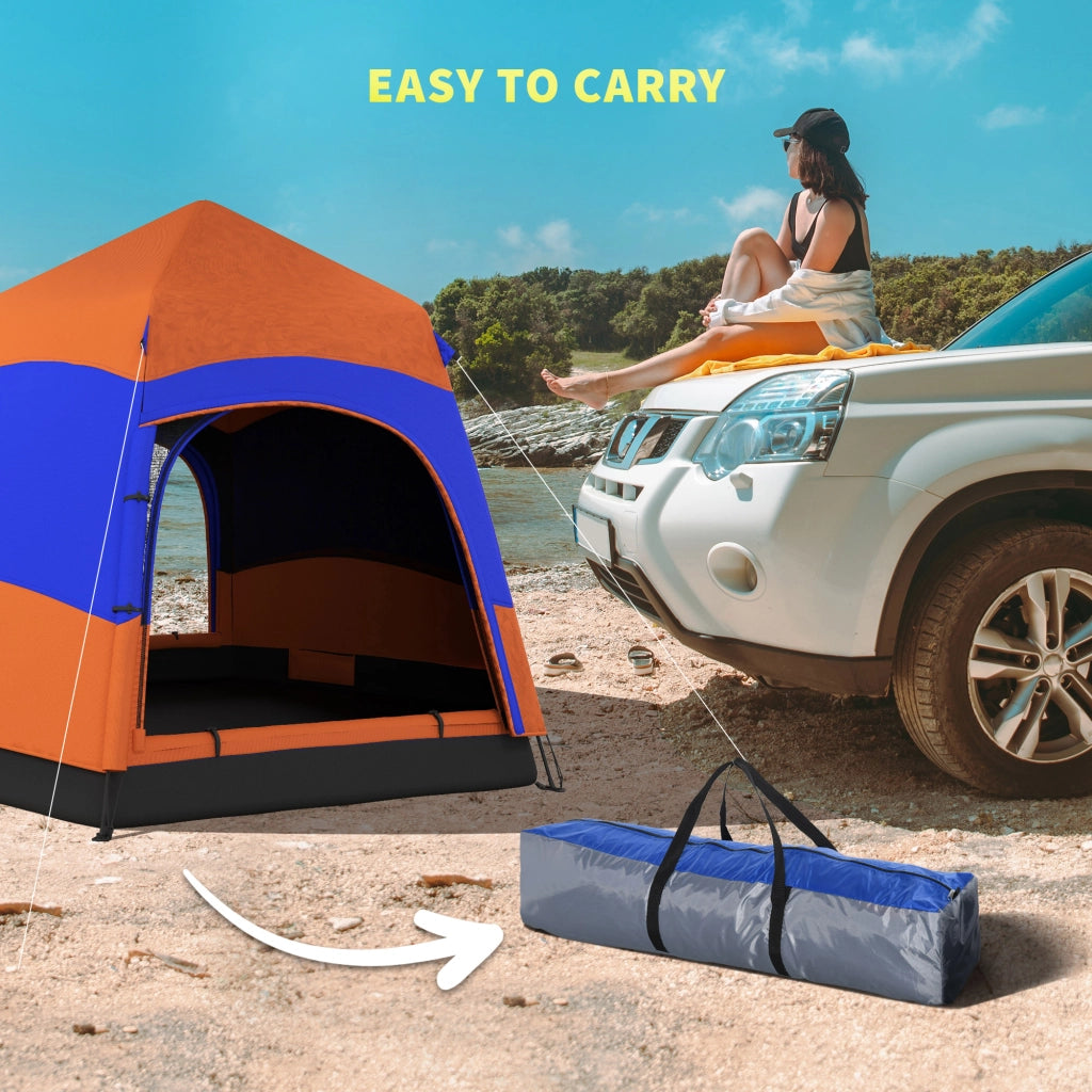 Tenda a cupola istantanea per 4 persone ¨C Minimal ¨C arancione impermeabile 4 stagioni
