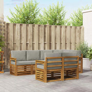 Set divano sezionale con cuscino 7 pcs Grigio Naturale e Chiaro 3374956