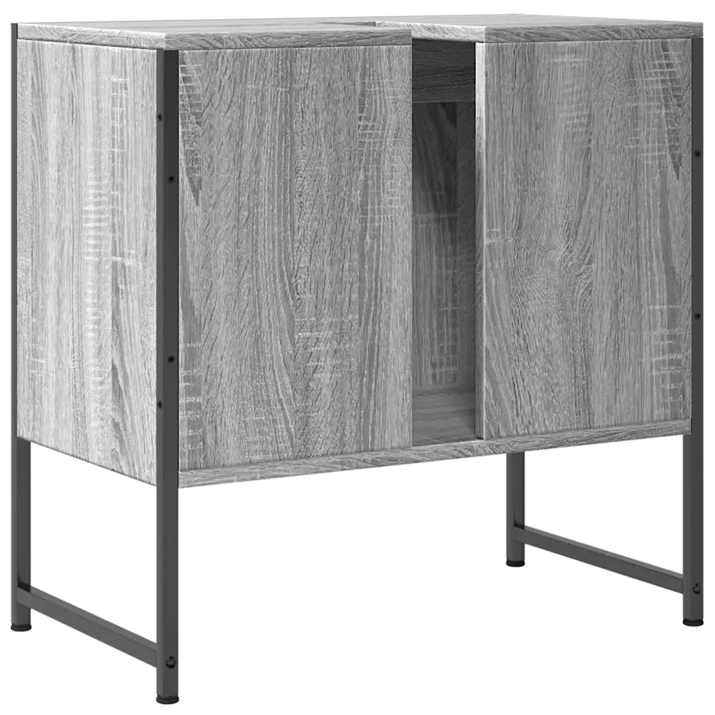 Mobile Lavabo Bagno Grigio Sonoma 60x33x60 cm Legno Multistrato 842459