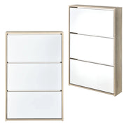 Scarpiera scarpiera per 9 paia di scarpe 3 ripiani MDF a specchio 102,5 x 63 x 17 cm rovere 03_0002842
