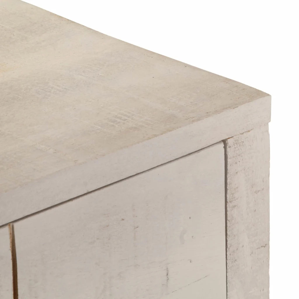 Tavolo Consolle | Tavolo d'Ingresso Bianco 110x35x75cm Legno Massello di Mango