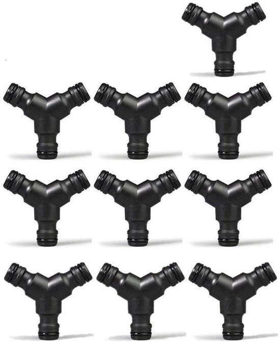 Distributore di tubi da giardino 10 pezzi - Connettore Y - Splitter per tubi da giardino - Interruttore di tubo - Materiale ABS - Adatto per tubi 1/2 pollice - Connettore di tubo