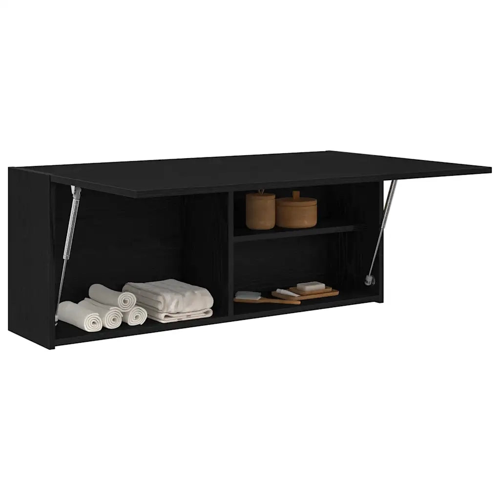 Mobile da Bagno a Parete Nero 100x25x40 cm in Truciolato 860104