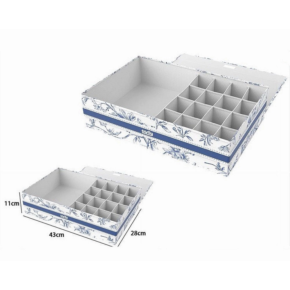 Trade Shop - Organizer Armadio 16 + 1 Scomparti Scatola Salvaspazio 43x28x11cm Fantasia 87325 -