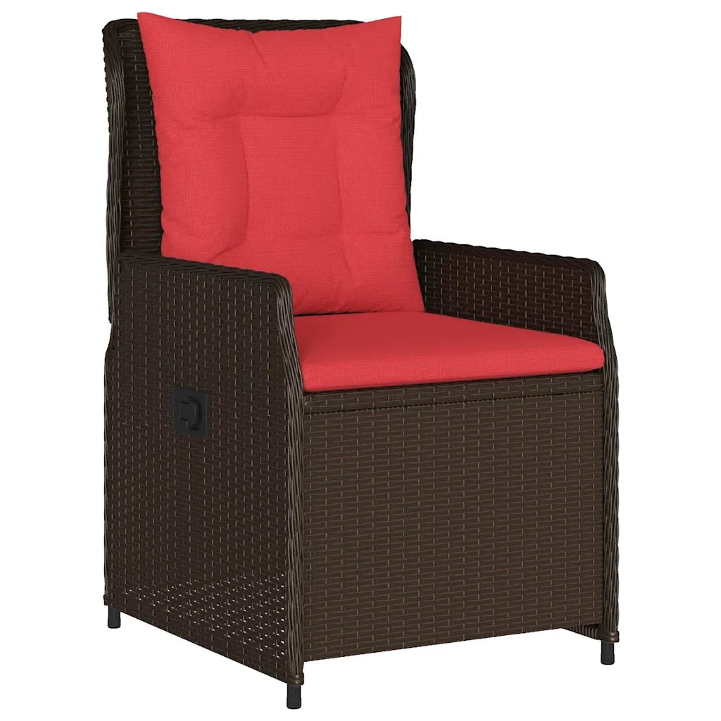 Set da Pranzo per Giardino 3 pcs Marrone Poly Rattan
