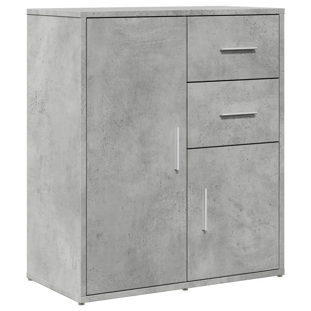 Credenze 2 pz Grigio Cemento 60x31x70 cm in Legno Multistrato 3276563