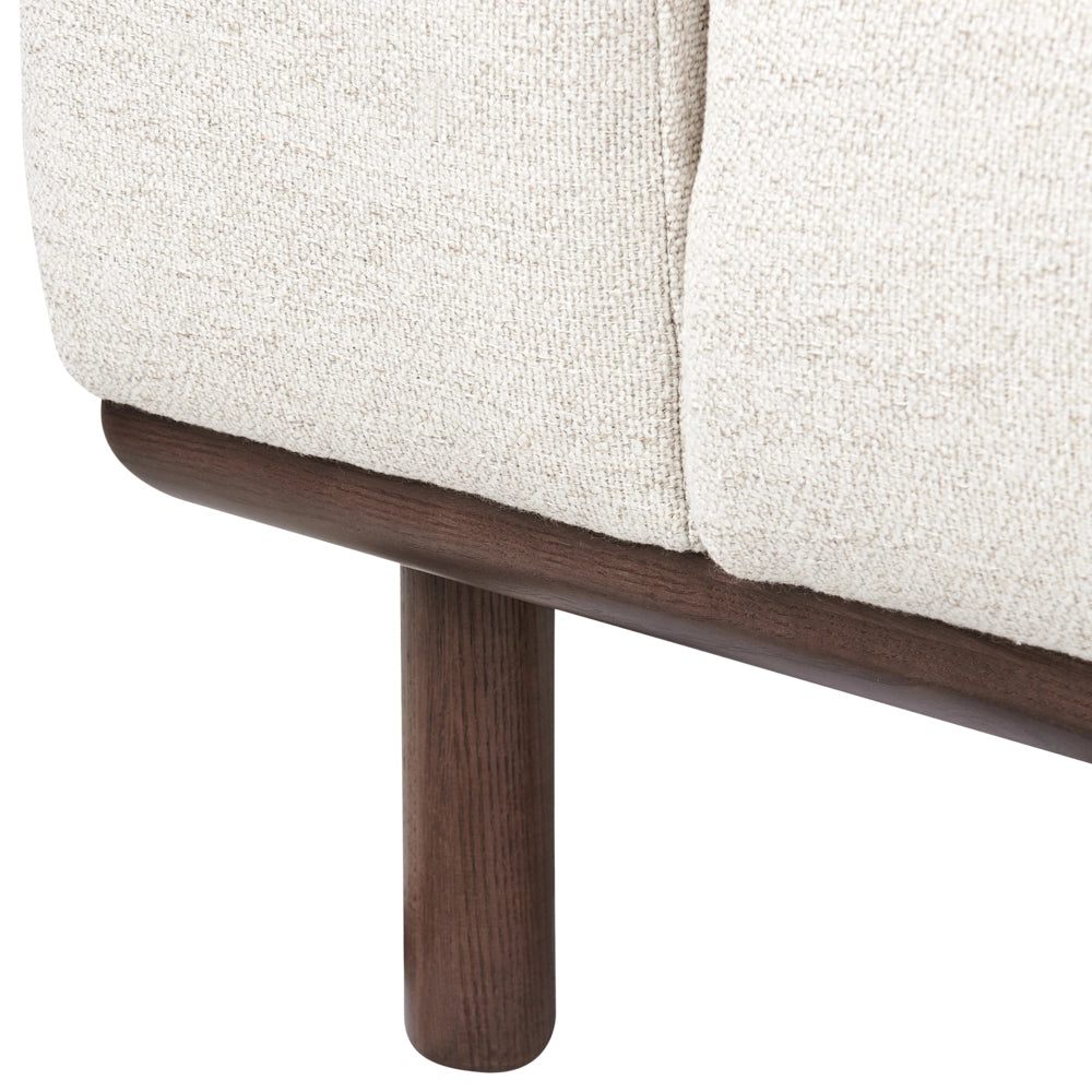 Divano a 2 posti in tessuto Beige chiaro Soggiorno in stile moderno Gambe in legno scuro