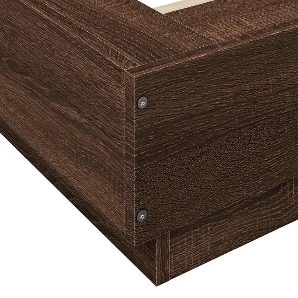 Giroletto-Struttura Letto Rovere Marrone 90x200 cm in Legno Multistrato 758673