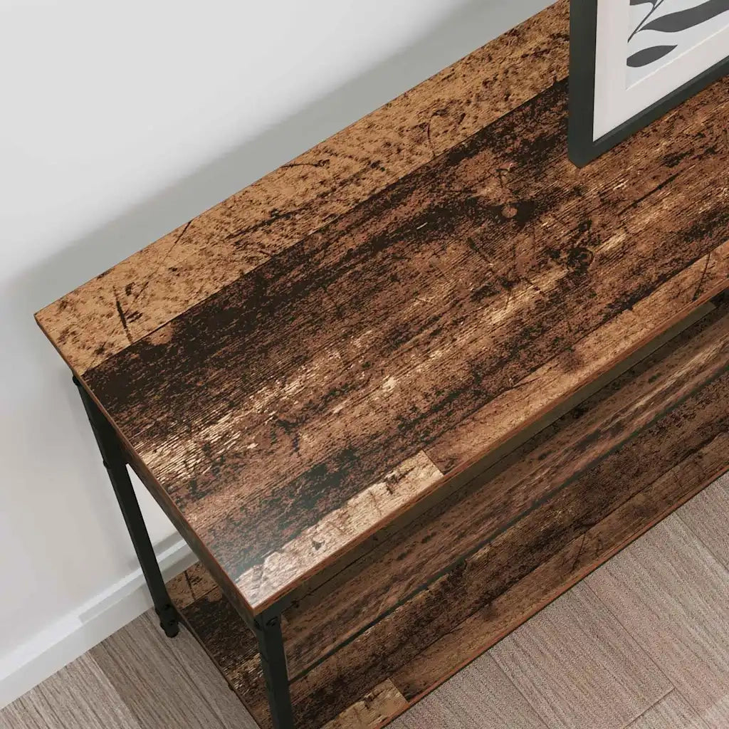 Tavolo consolle con lo scaffale Legno vecchio 100 x 29 x 75 cm 883522