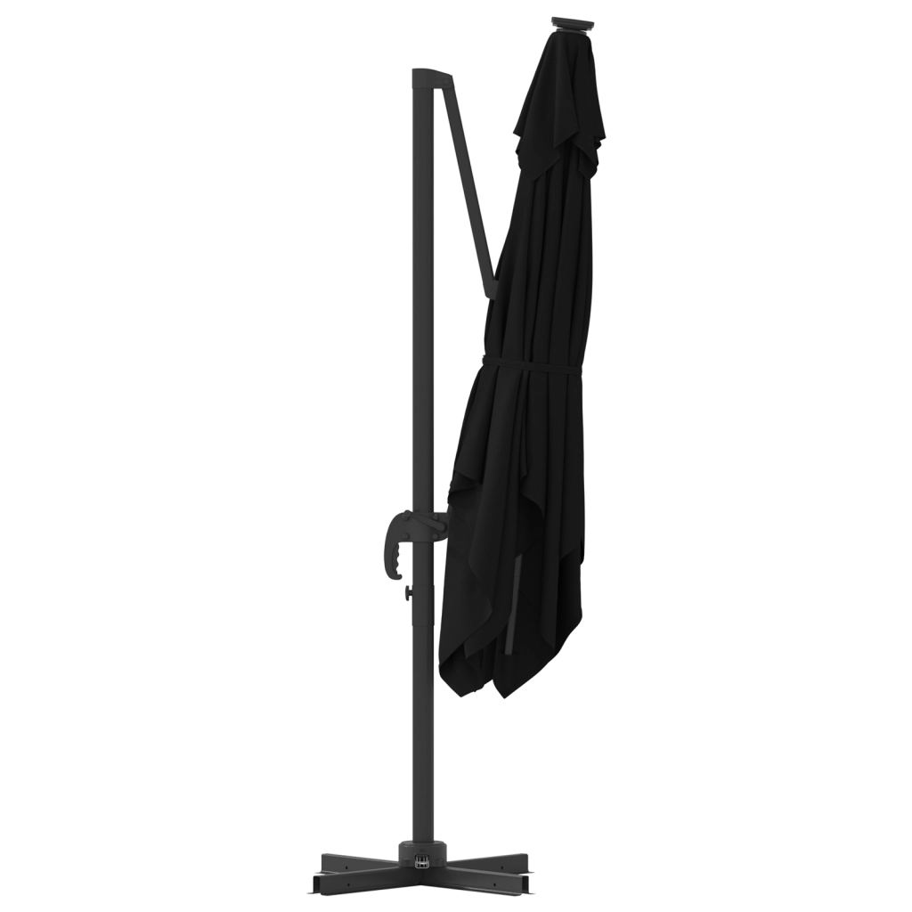 Ombrello a Sbalzo Roma Nero 286x285x265 cm Alluminio