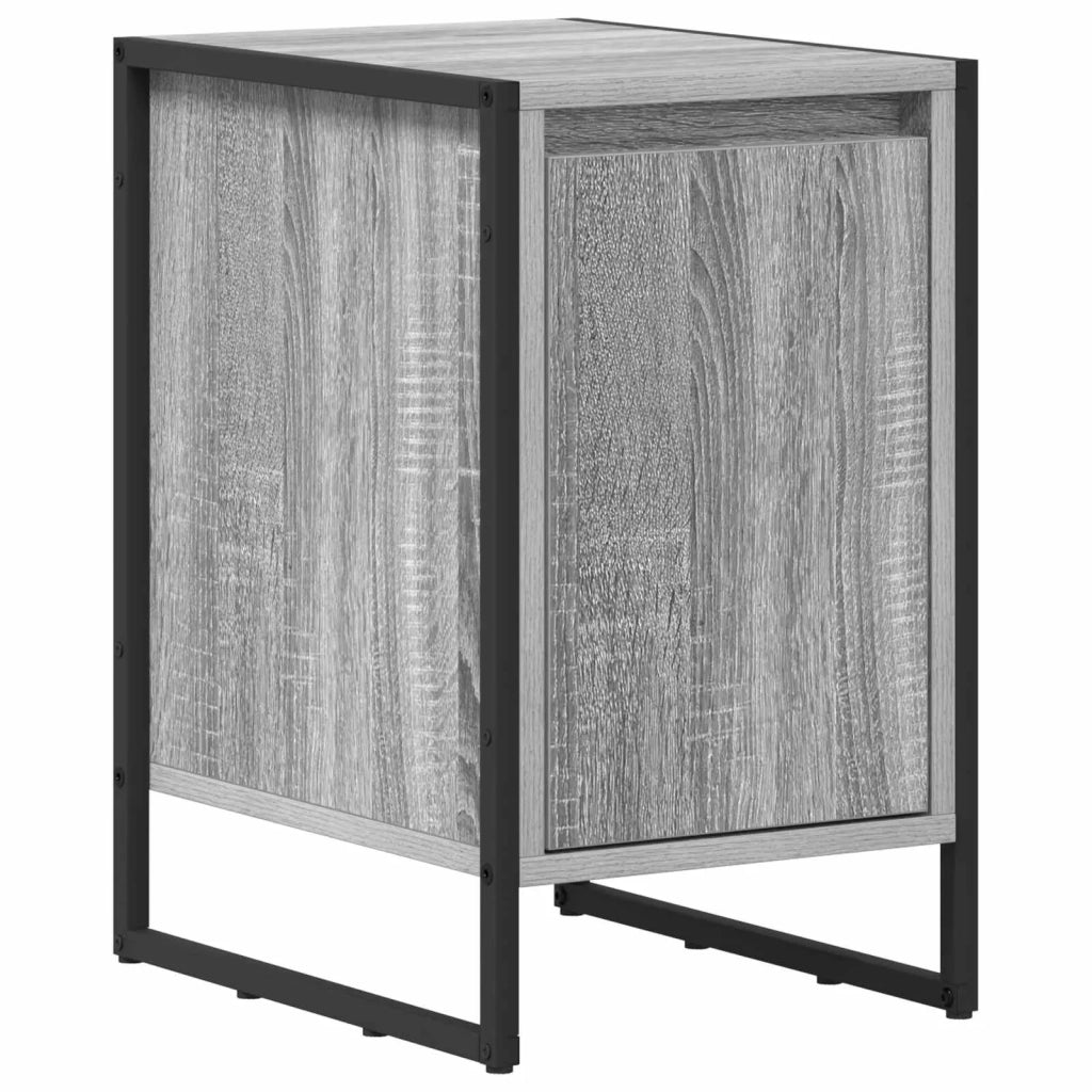 Comodino 2 pz-Set di 2 Tavolino da notte Grigio Sonoma 39,5 x 30 x 50 cm