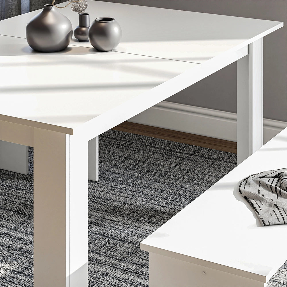 Vicco Set di tavoli da pranzo Bianco 137.6 x 92.8 cm con 2 panche