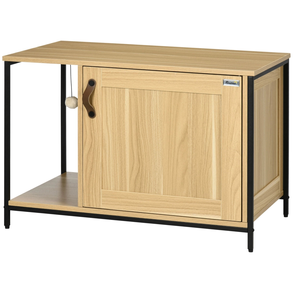 Porta per gatti con sfera sospesa ¨C zephmum ¨C stile industriale, colore legno chiaro