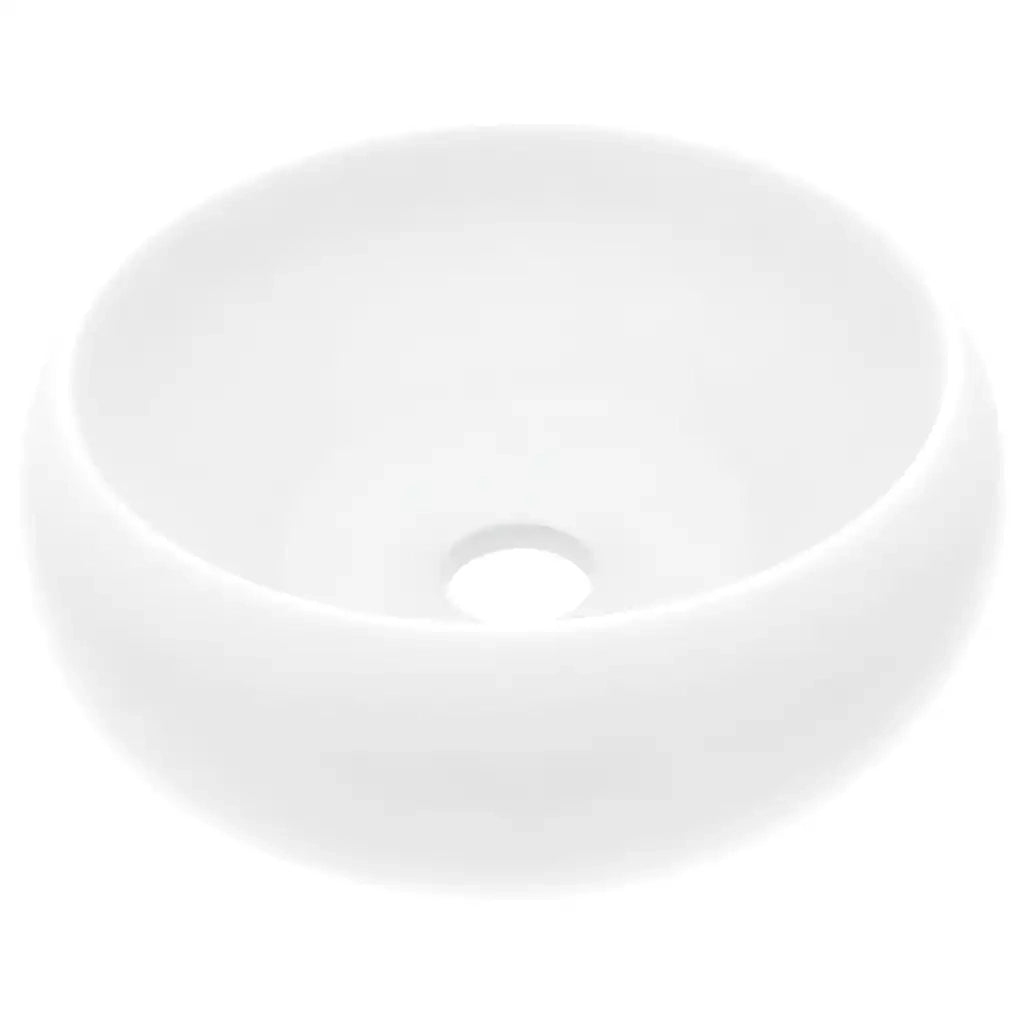 Lavandino Lusso Rotondo Bianco Opaco 40x15 cm in Ceramica cod mxl 49616