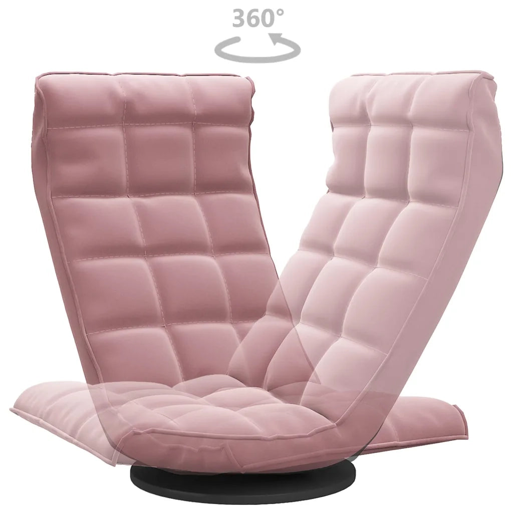 Sedia da Pavimento Girevole Rosa in Velluto CFW3607902