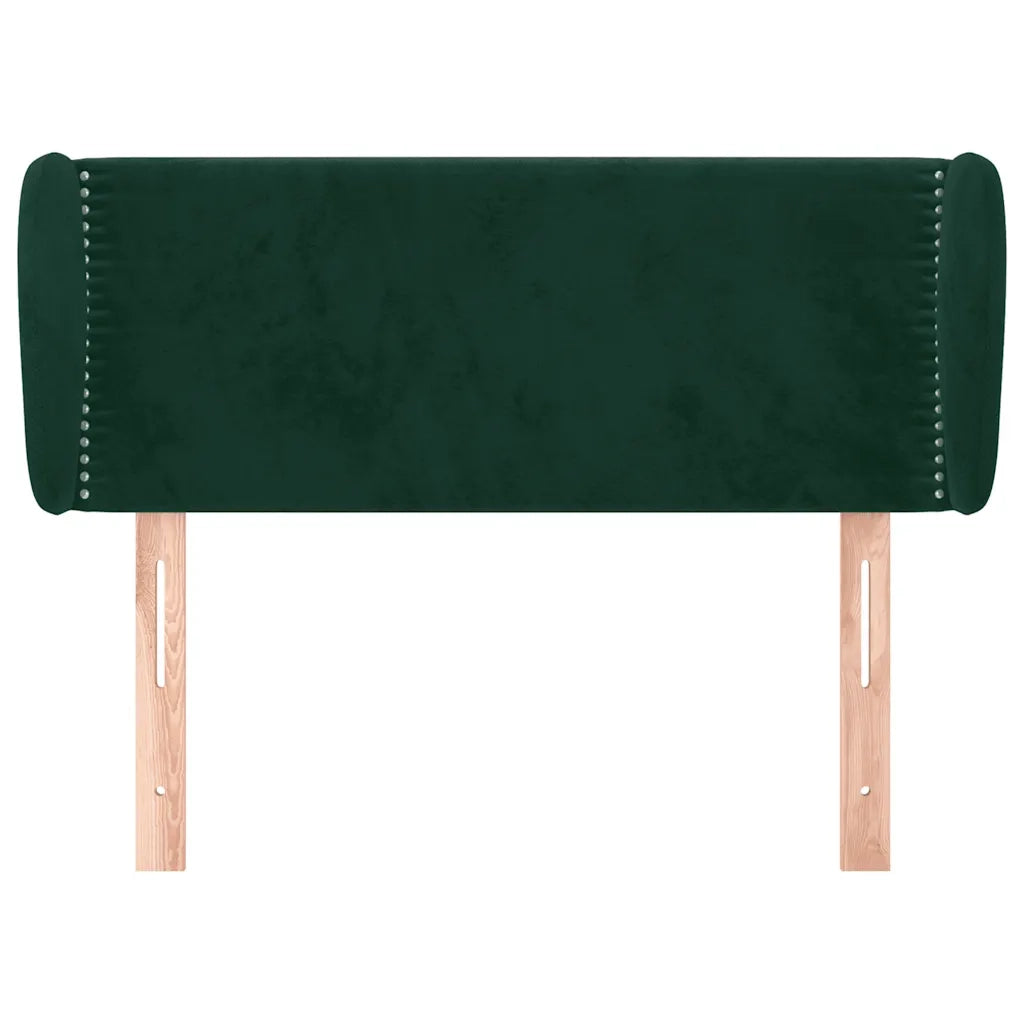 Testiera ad Orecchio-Testata con Orecchie Verde Scuro 83x23x78/88 cm in Velluto 545722