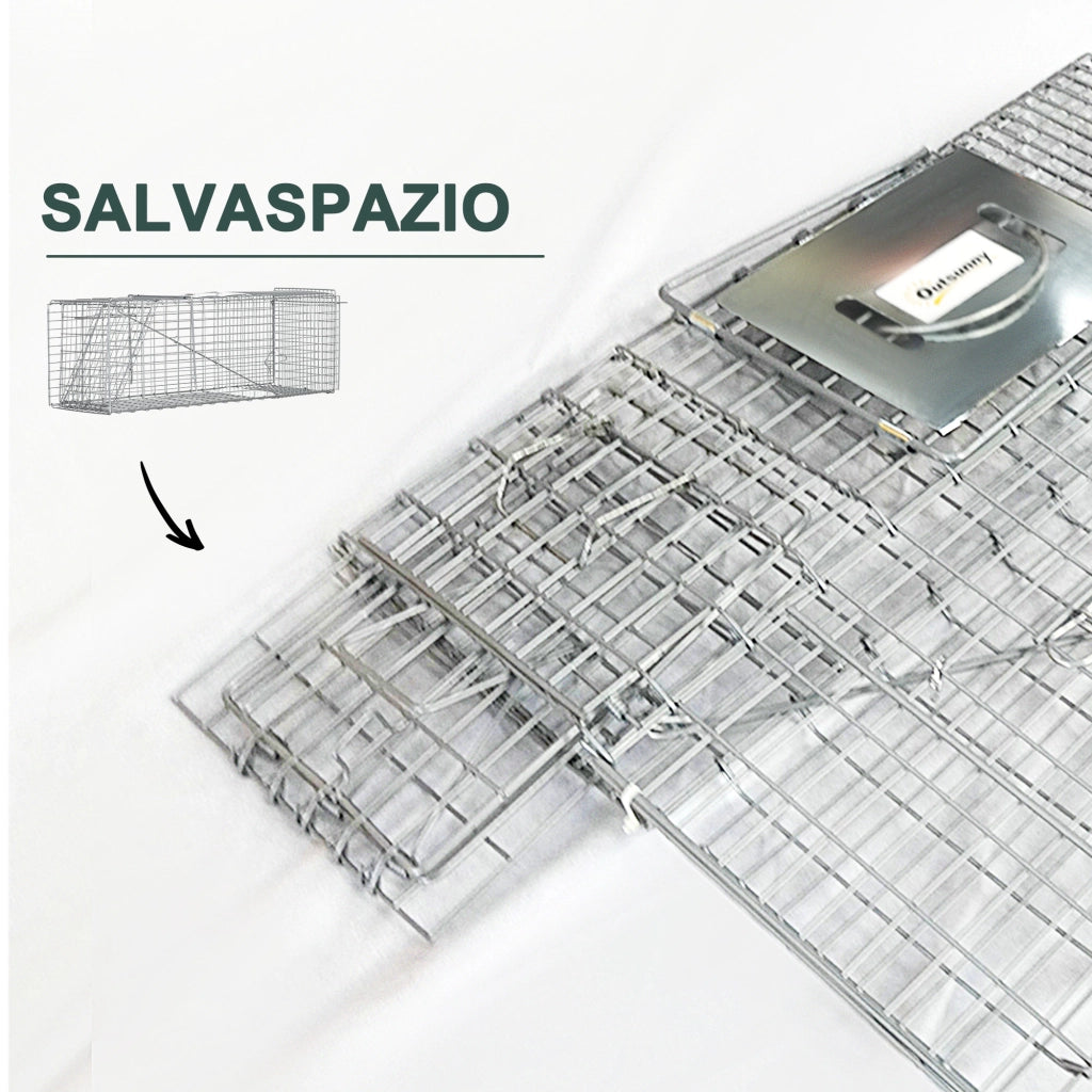Trappola per Topi Pieghevole in Acciaio ¨C Zephmum ¨C Argento 93x31x34.5cm