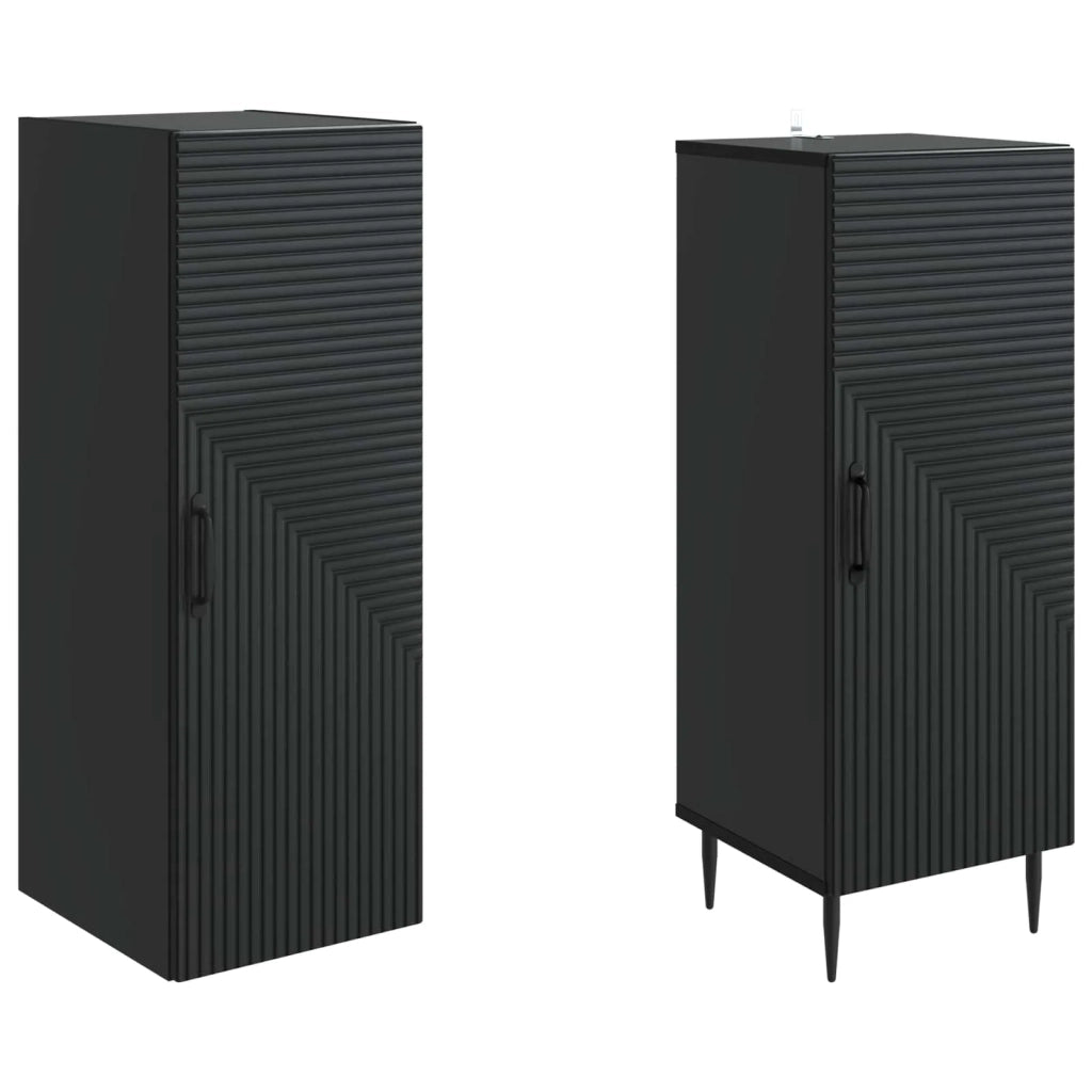 Set di armadi 2 pcs Nero 33 x 34,5 x 89,5 cm