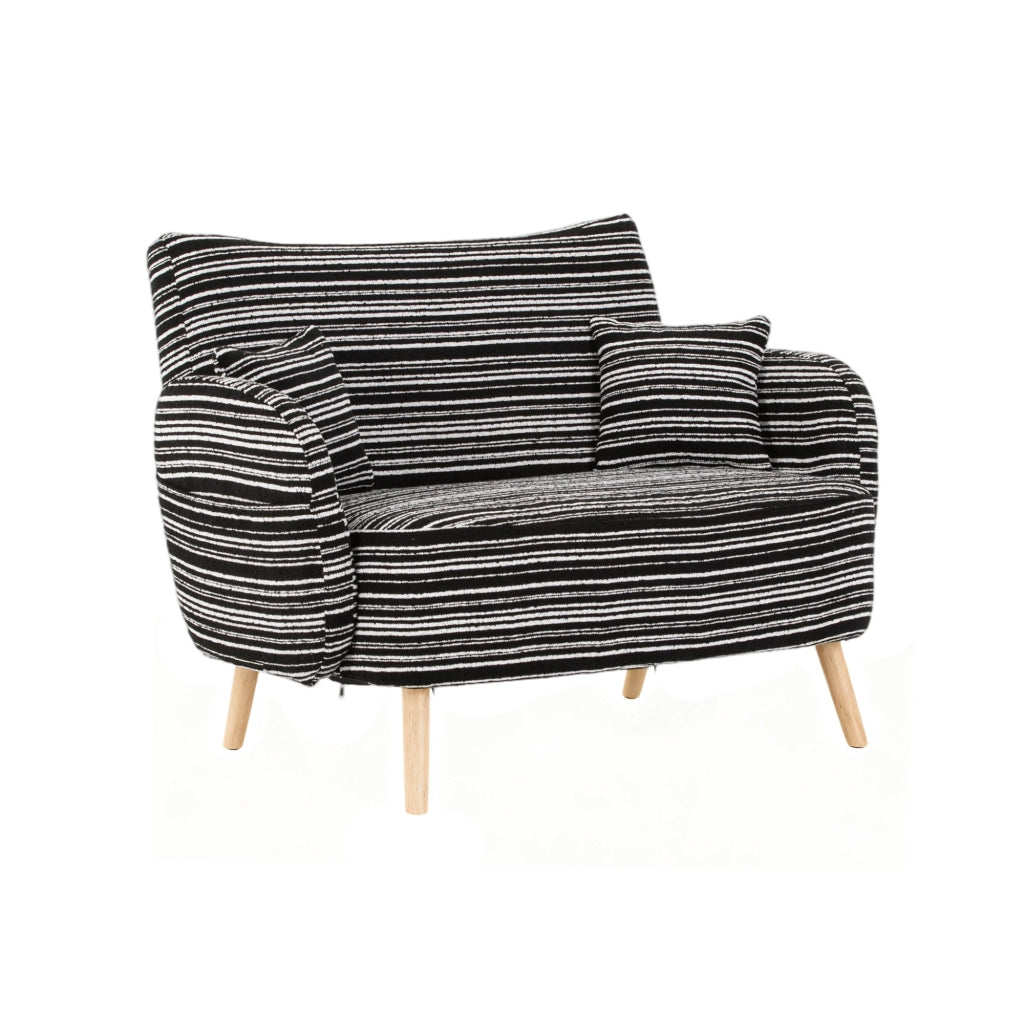 Divano Dritto 2 Posti con Tasche Laterali Braccioli Imbottiti Seduta Profonda Design Moderno in Bouclé Nero