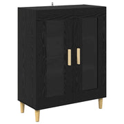 Credenza | Madia | Buffet da pranzo | Armadio da pranzo Rovere Nero 69,5 x 34 x 90 cm Legno multistrato