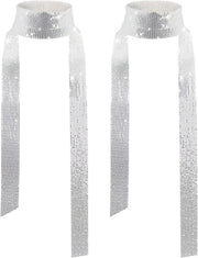 Sjaal con pailletti brillanti per donne - Accessori da costume anni '70 - Sfavillante sciarpa per serata, matrimonio, festa