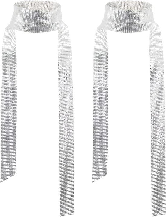 Sjaal con pailletti brillanti per donne - Accessori da costume anni '70 - Sfavillante sciarpa per serata, matrimonio, festa