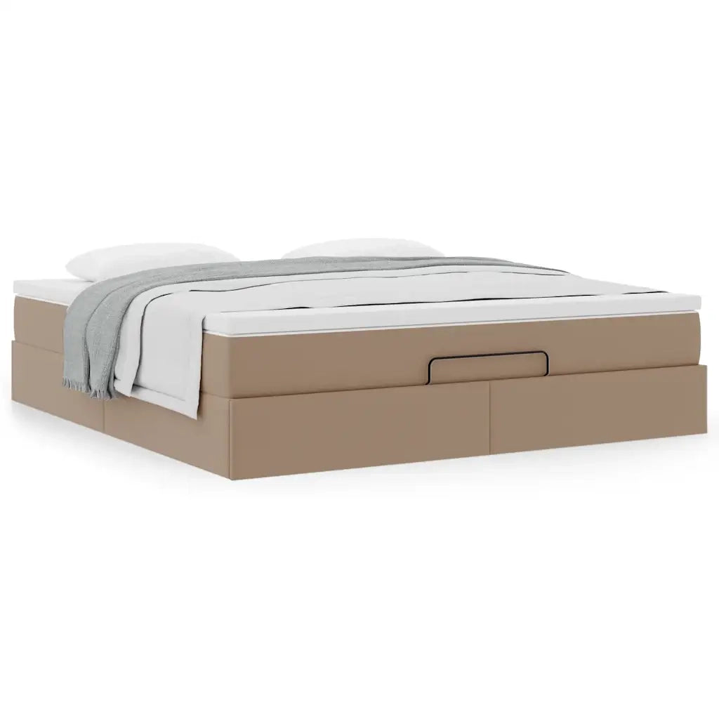 vidaXL Struttura Letto Pouf con Materasso 160x200 cm Similpelle