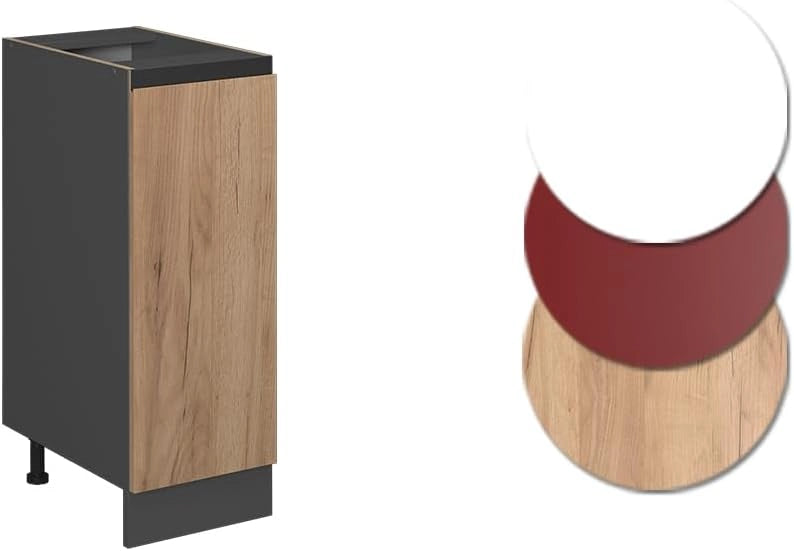 Armadio cucina dispensa alto R-Line, Quercia dorata, 30 cm J-Shape, PL Rovere, per la libera combinazione all'interno di sistemi cucina modulari