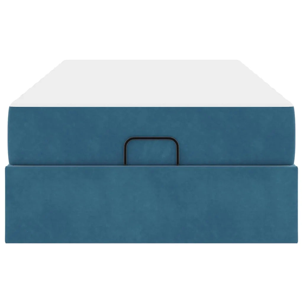 vidaXL Struttura del letto con materasso Blu 90 x 200 cm Velluto
