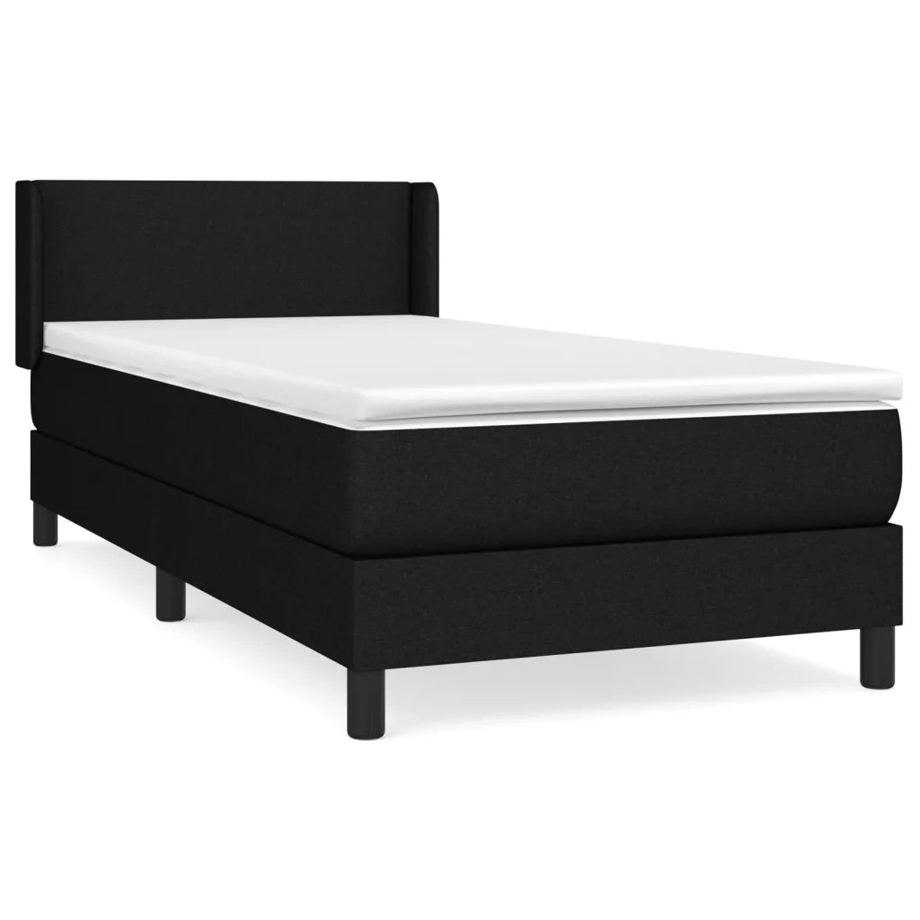 Giroletto a Molle con Materasso Nero 90x200 cm in Tessuto cod mxl 32403