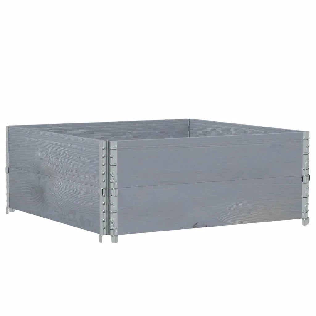 Paretali per Pallet 2pz Grigi 100x100cm Legno Massello di Pino 4010291