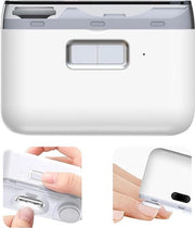 Nageltrimmer elettrico, trimmer per unghie, tagliaunghie automatico con 2 velocità, tagliaunghie con illuminazione, vijella per unghie, bianco.