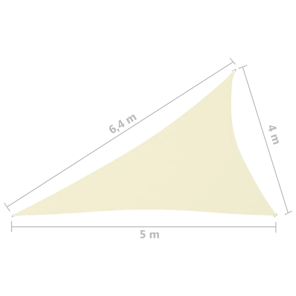 Vela ombreggiante/ombrellone triangolare in tessuto Oxford 4 x 5 x 6,4 m crema 02_0009899
