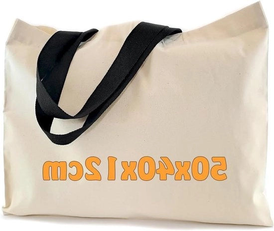 Borsa in cotone grande 50 x 40 x 12 cm - Borsa capiente per shopping, viaggi e uso quotidiano - Robusta e certificata Öko-Tex 100