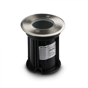 Segnapasso Incasso Calpestabile Rotondo GU10 (Max 35W) Colore Nero e Acciaio IP65