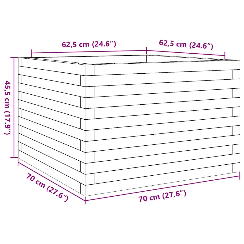 Fioriera da Giardino 70x70x45,5 cm in Legno Massello di Douglas 847256