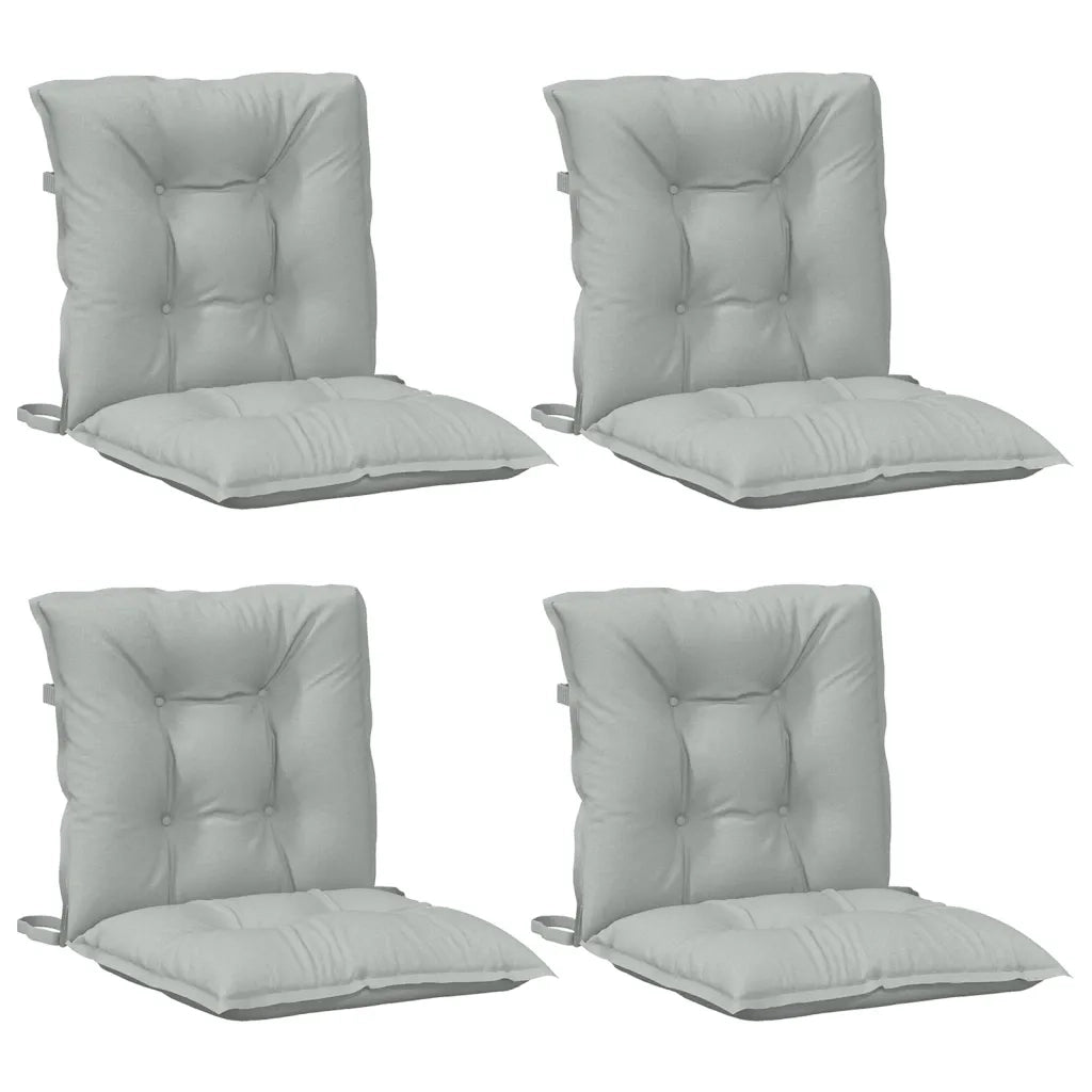vidaXL Cuscini Sedia Schiena Bassa 4 pz Grigio Mélange 100x50x7 cm