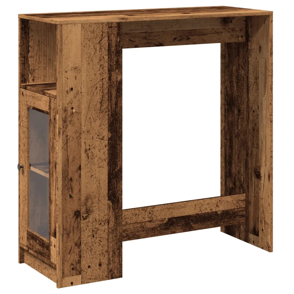 Tavolo Bar con Rastrelliera Antico 101x40x103,5 cm Multistrato