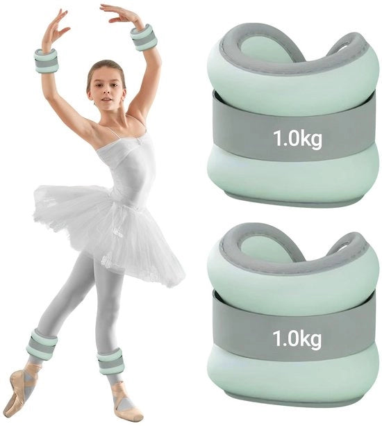 Maniglie di peso da polso 2 pezzi - Pesi singoli - Pesi da gamba - Pesi da piede - Ideali per Pilates/Yoga - Adatti per principianti/bambini - Pesi da allenamento