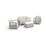 Set da esterno allibert 264038 scandi pebble grey e soft beige