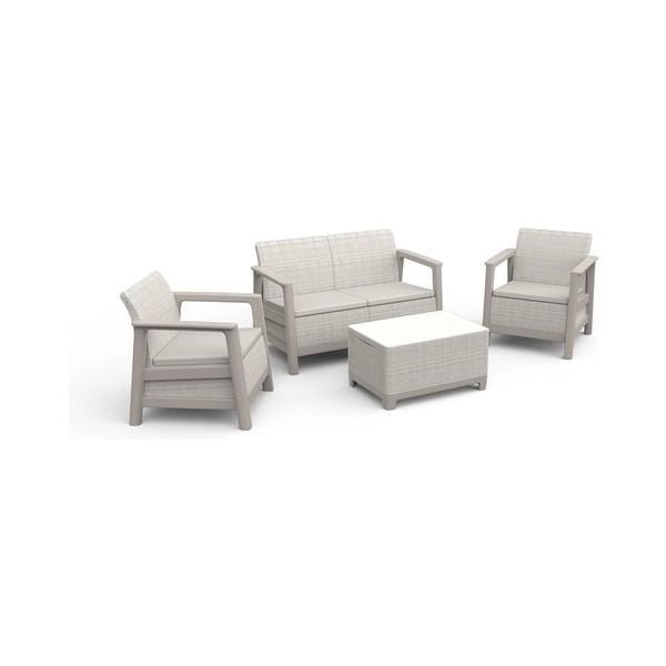 Set da esterno allibert 264038 scandi pebble grey e soft beige