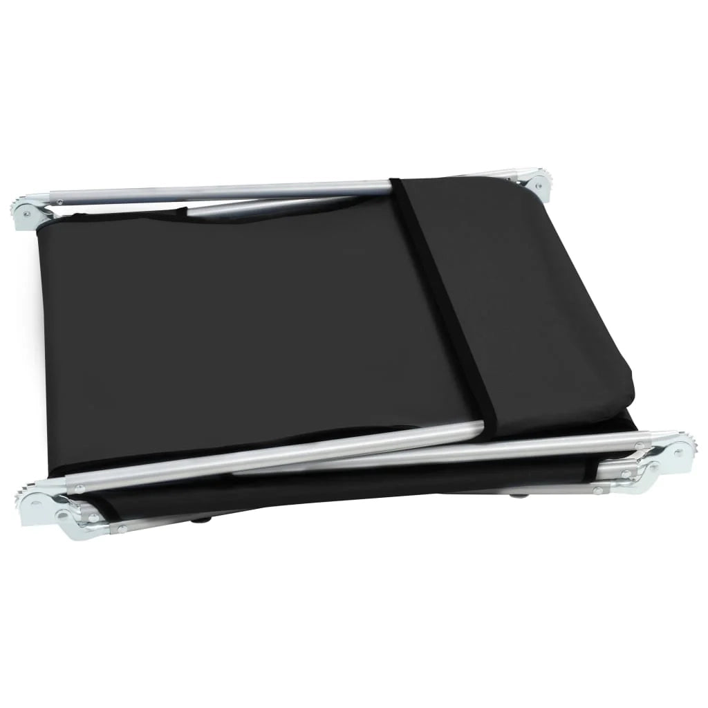 Lettini prendisole pieghevoli 182 cm 2 pezzi acciaio e tessuto nero 02_0011936