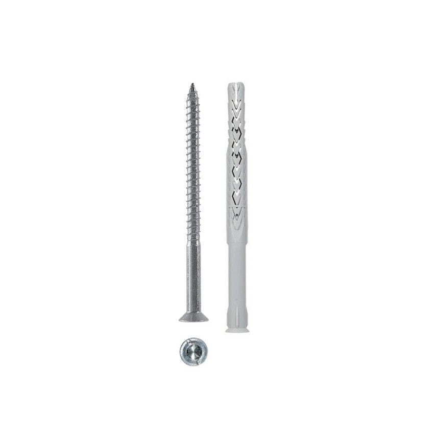 Fischer 506476 Tassello nylon prolungato con vite 8x120 mm testa svasata piana impronta TORX SXRL confezione da 50 pezzi colore Bianco