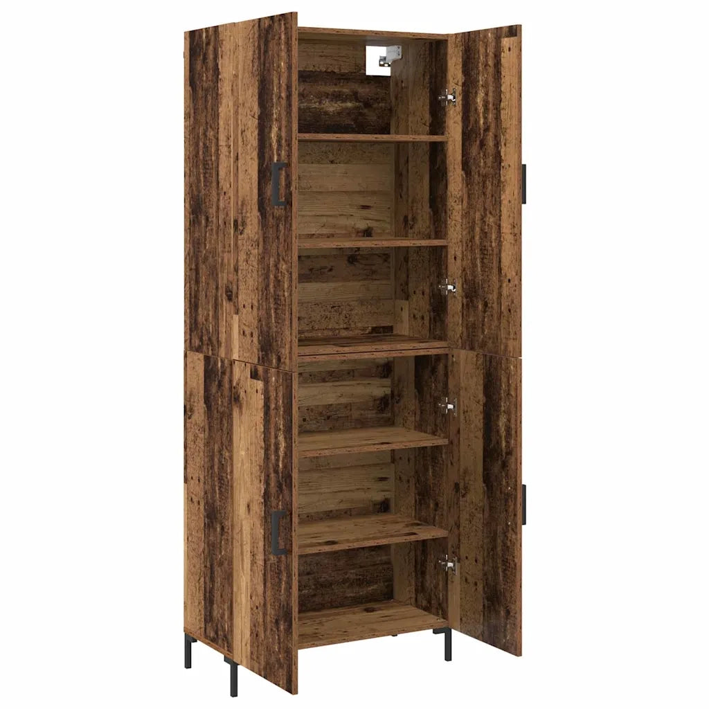 vidaXL Credenza Legno vecchio 69,5 x 34 x 180 cm Legno multistrato